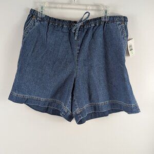 NEW Liz Claiborne Lizwear Drawstring Jean Shorts 16 Petite
